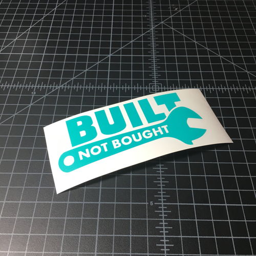 Netspares 'Built Not Bought' Wrench Key Sticker – Tuning Fun Decal – 119587681