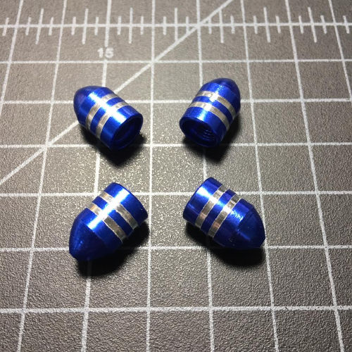 Valve Caps (4) – Bullet 2 Stripe Blue Color – Sticker Boost