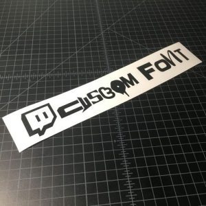 Custom Font – Twitch Logo Sticker “Your Text Here” – Sticker Boost