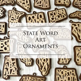 - All State Word Art Ornaments