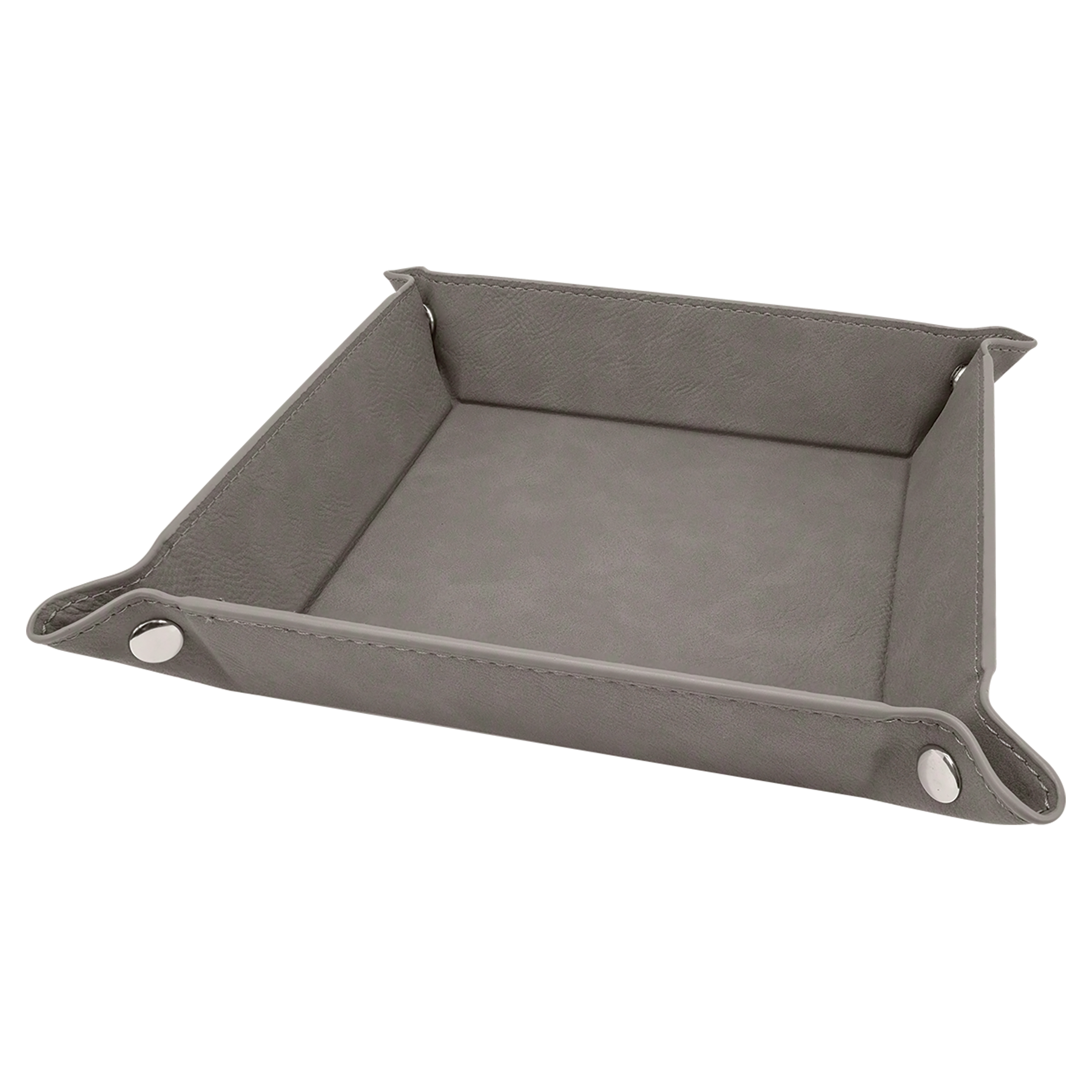 Gray to Black Leatherette Snap Tray
